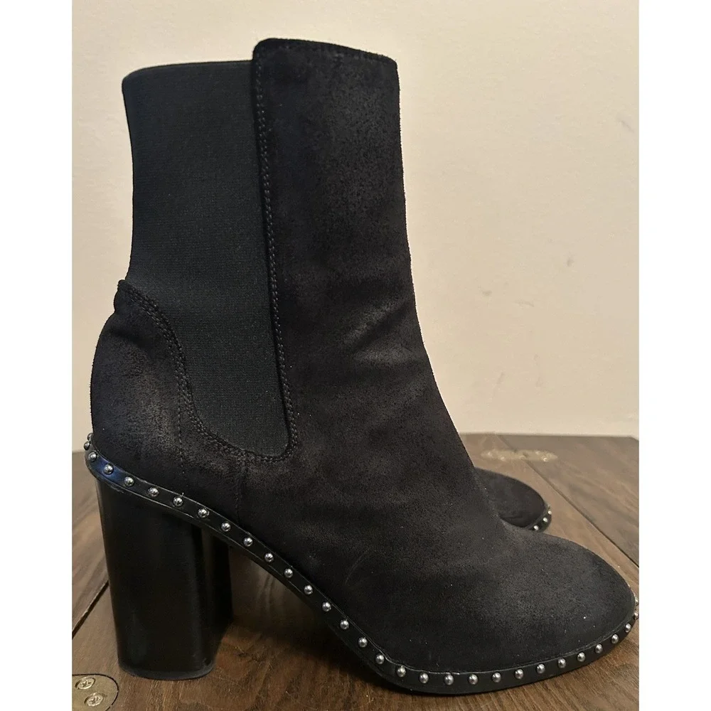 Rag &Bone Romi‎ Studded Black Suede Chelsea Boots Women's Size 9.5 EU40